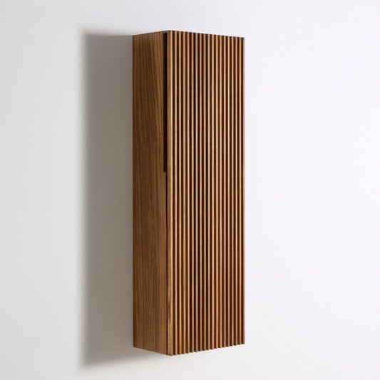 Wisząca szafka brązowa z płyty MDF z ryflowanym frontem, 30 × 25 × 120 cm