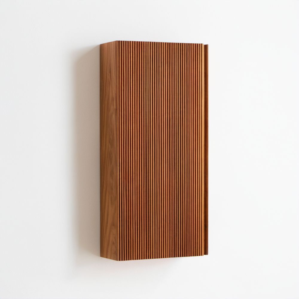 Wisząca szafka z MDF z fornirem orzechowym, orzechowa, 80 x 40 x 15 cm