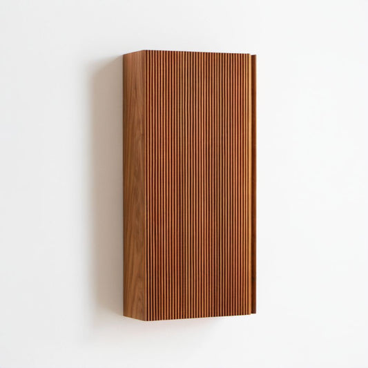 Wisząca szafka z MDF z fornirem orzechowym, orzechowa, 80 x 40 x 15 cm