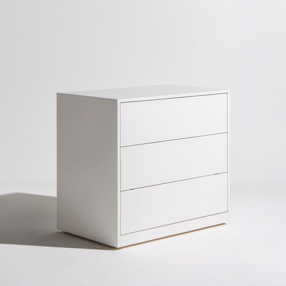 Biała komoda z 3 szufladami z płyty wiórowej 60 × 40 × 60 cm