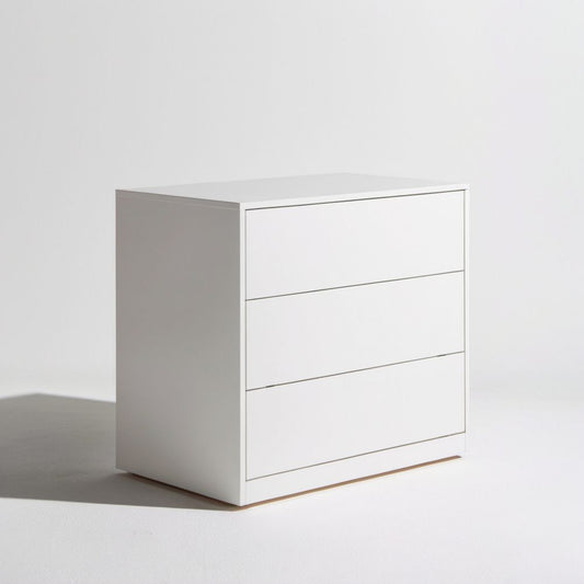 Biała komoda z 3 szufladami z płyty wiórowej 60 × 40 × 60 cm